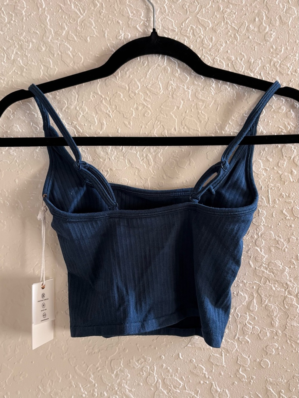Good American Navy Ribbed Cropped Tank - Picture 3 of 6